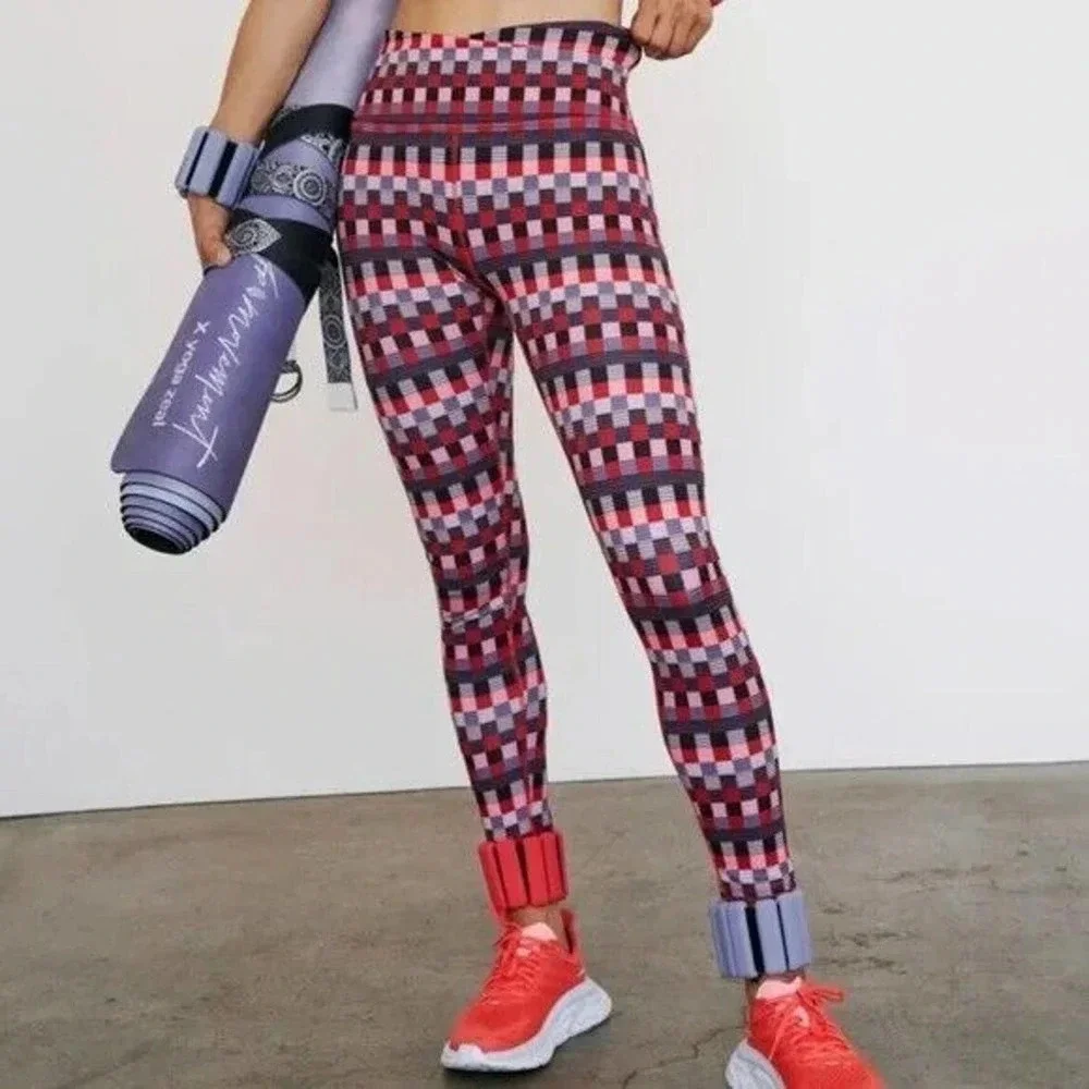 NWOT Free People FP Movement Ashford Lose Control Leggings Size XS Plaid